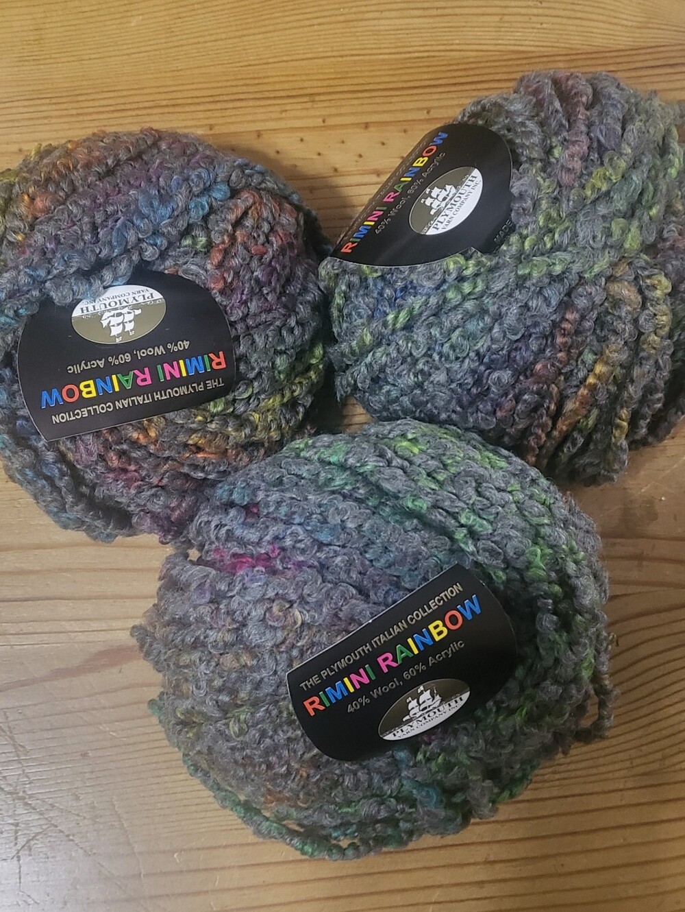 3 Skeins - Plymouth Italian Collection Rimini Rainbow Multicolor Yarn - Color 16
